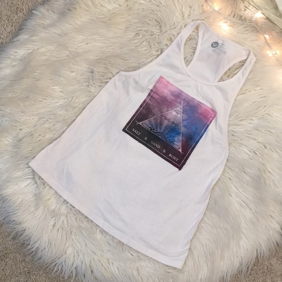 Roxy “Salt & Sand & Roxy” Graphic Sway Tank Top XS - Picture 3 of 8